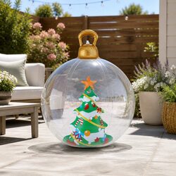 60cm Transparent Christmas Inflatable Bauble for Outdoors