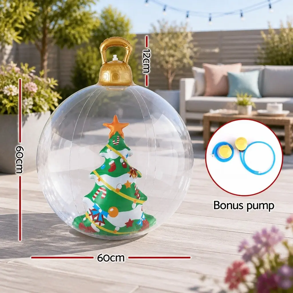 60cm Transparent Christmas Inflatable Bauble for Outdoors