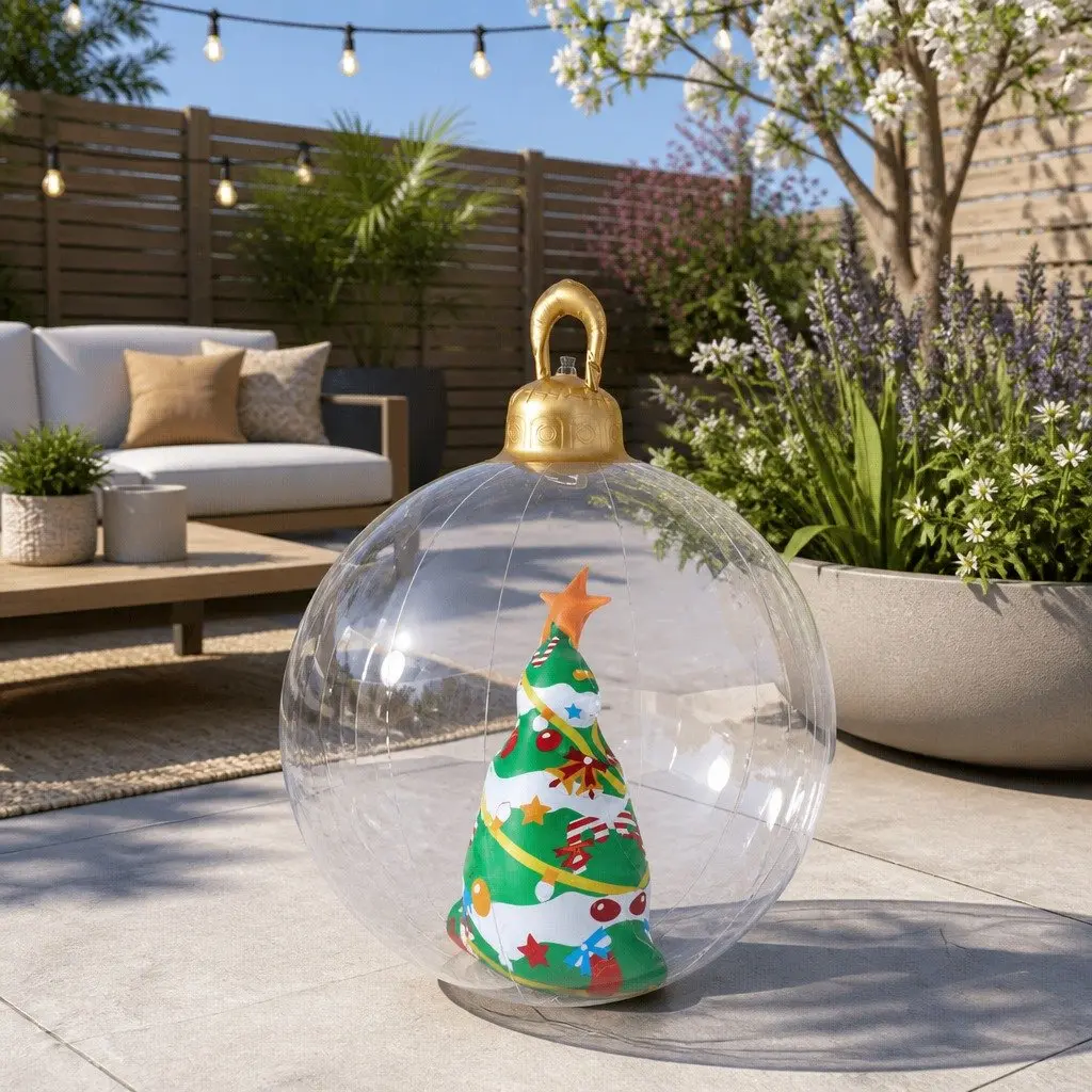 60cm Transparent Christmas Inflatable Bauble for Outdoors