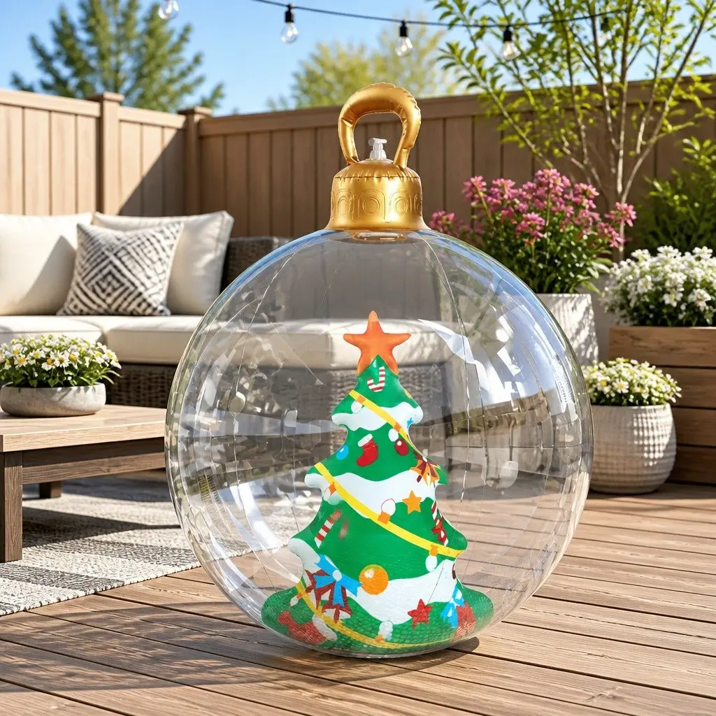 60cm Transparent Christmas Inflatable Bauble for Outdoors