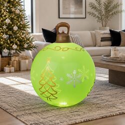 60cm Green Christmas Inflatable Ball with LED Lights