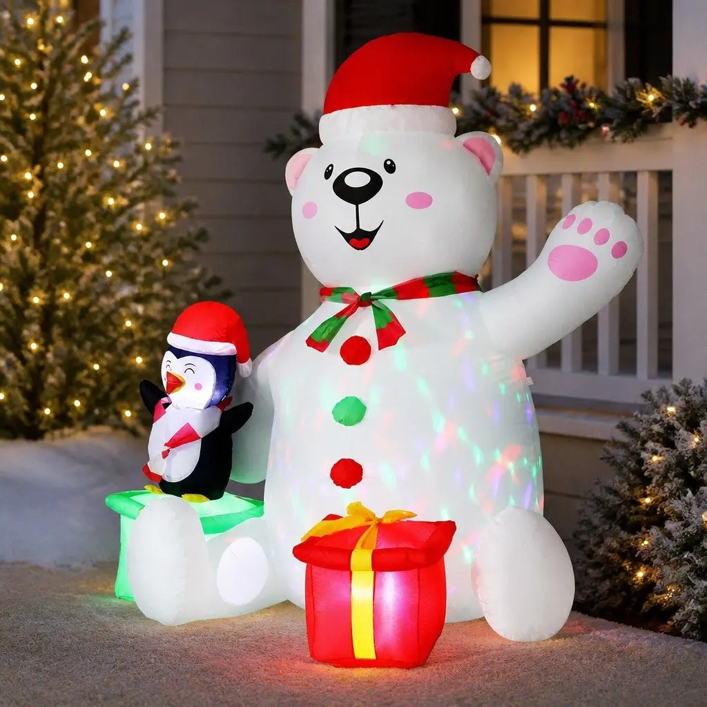 Christmas Inflatable Bear 1.8M with LED Lights