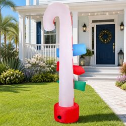 Illuminated Christmas Inflatable Candy Pole 2.4M