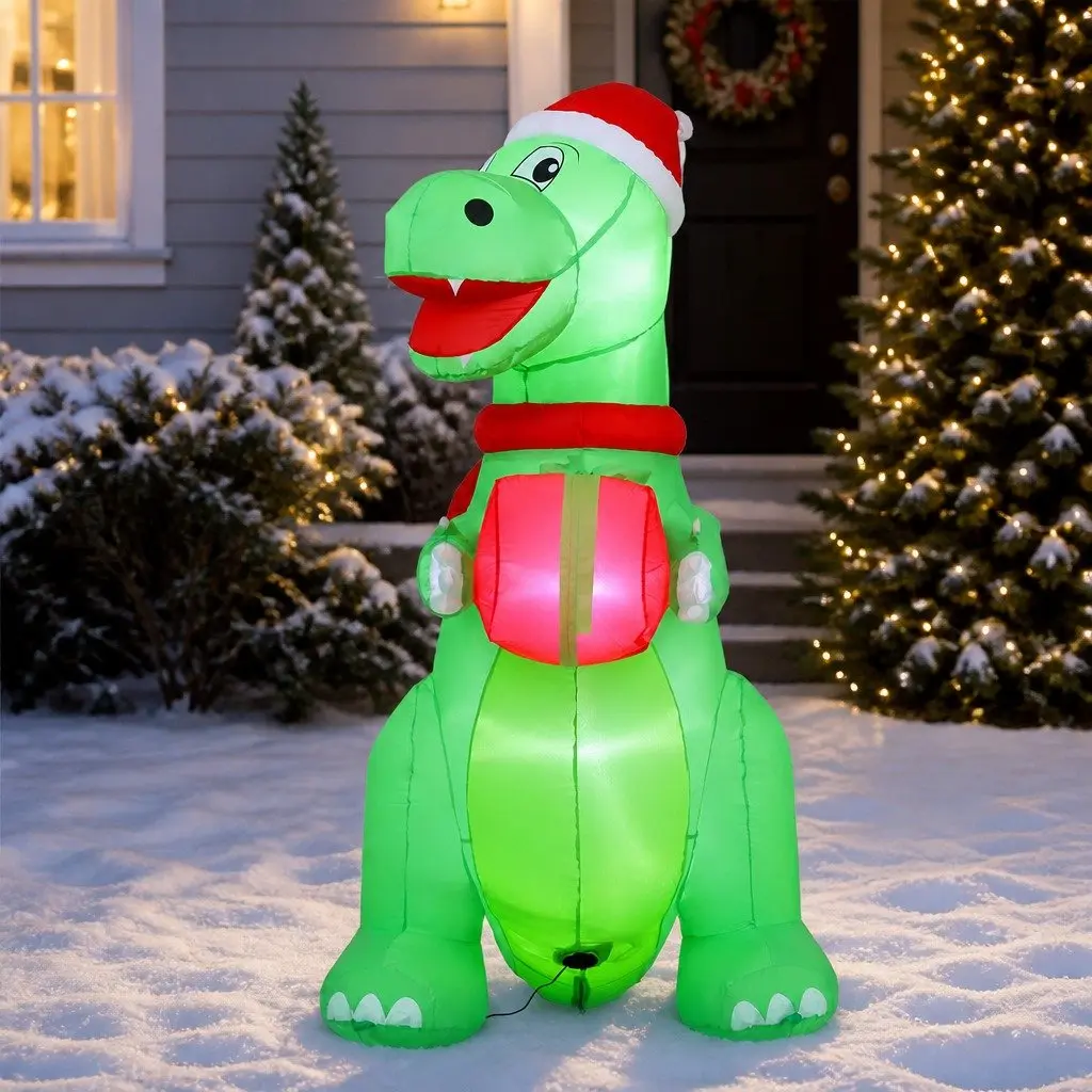 1.8M Christmas Inflatable Dinosaur with LED Lights