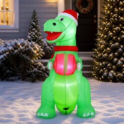 1.8M Christmas Inflatable Dinosaur with LED Lights
