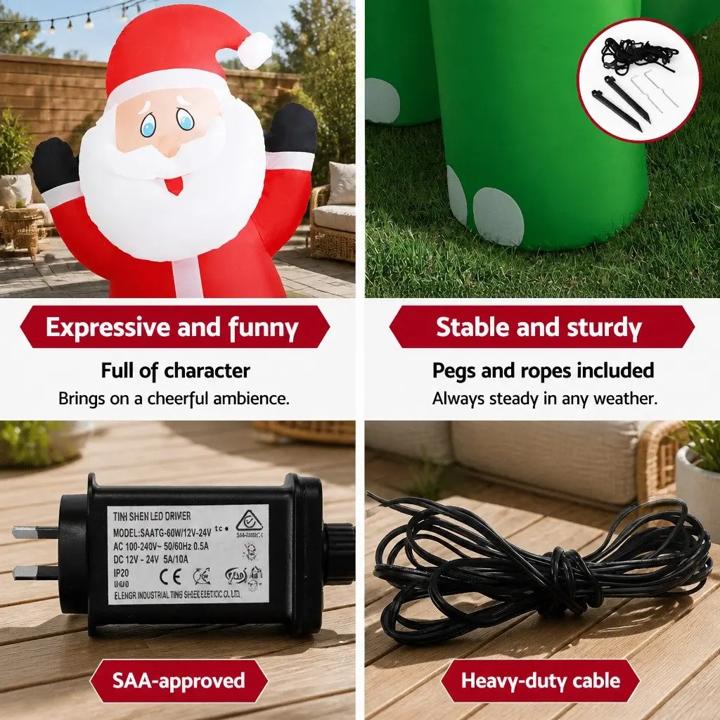 Inflatable Christmas Decoration 190T Polyester 3.8M Multicolour