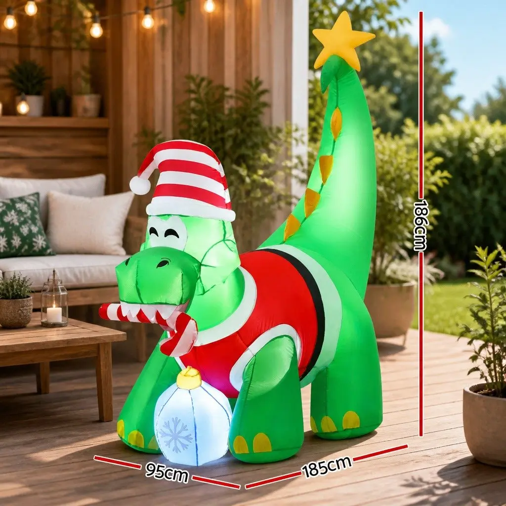 Inflatable Dinosaur Decoration 1.86M with LED Lights