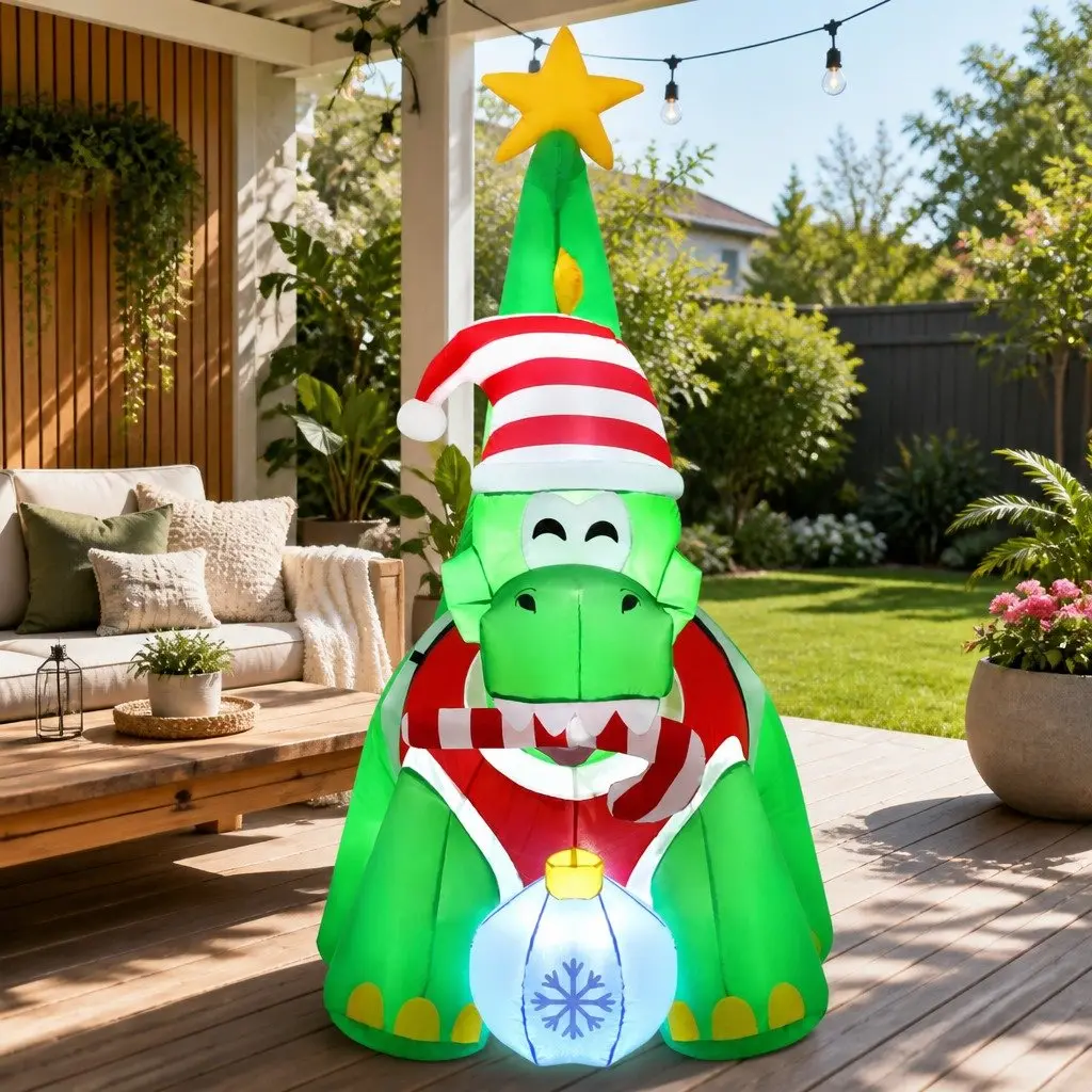 Inflatable Dinosaur Decoration 1.86M with LED Lights