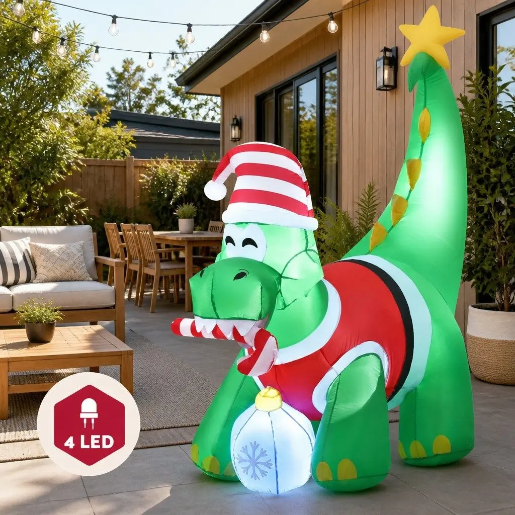 Inflatable Dinosaur Decoration 1.86M with LED Lights