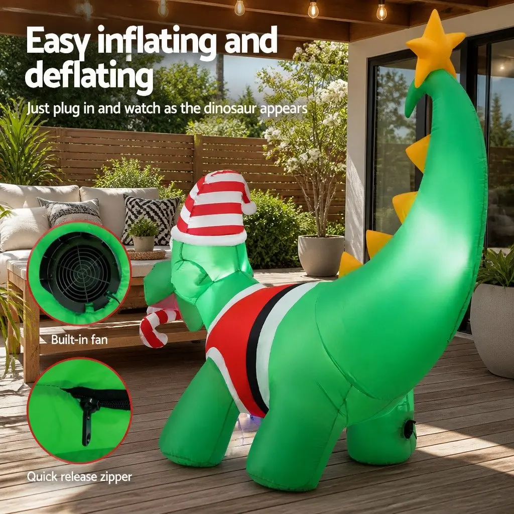Inflatable Dinosaur Decoration 1.86M with LED Lights