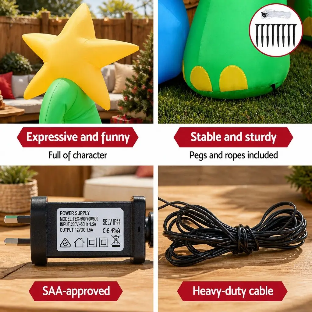 Inflatable Dinosaur Decoration 1.86M with LED Lights