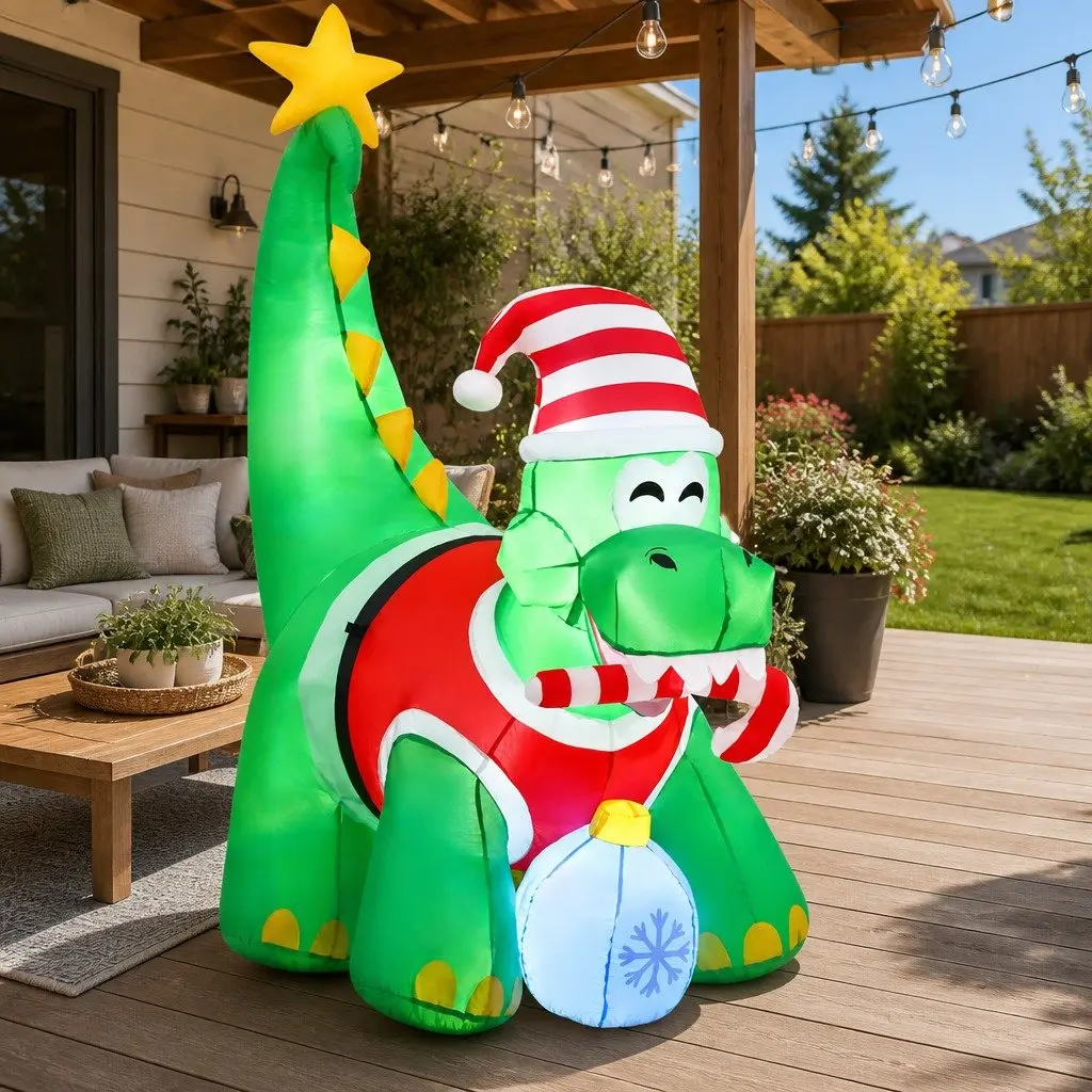 Inflatable Dinosaur Decoration 1.86M with LED Lights