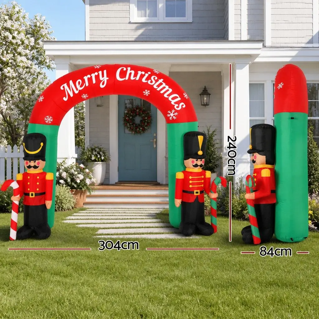 3M Christmas Inflatable Nutcracker Archway with LED Lights
