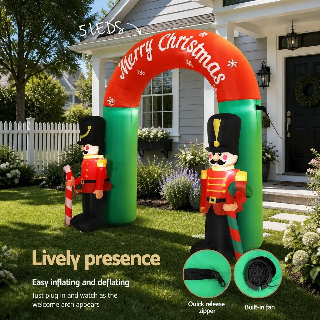 3M Christmas Inflatable Nutcracker Archway with LED Lights