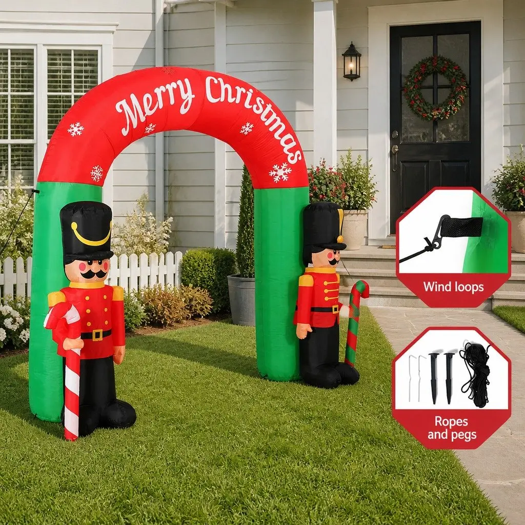 3M Christmas Inflatable Nutcracker Archway with LED Lights