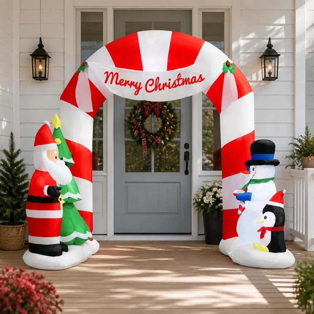 Christmas Inflatable Archway 190T Polyester 3M White