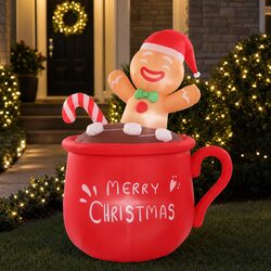 Durable 1.8M Christmas Inflatable Cup with LED Lights