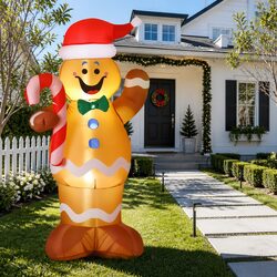 Gingerbread Man Inflatable 1.5M with LED Lights