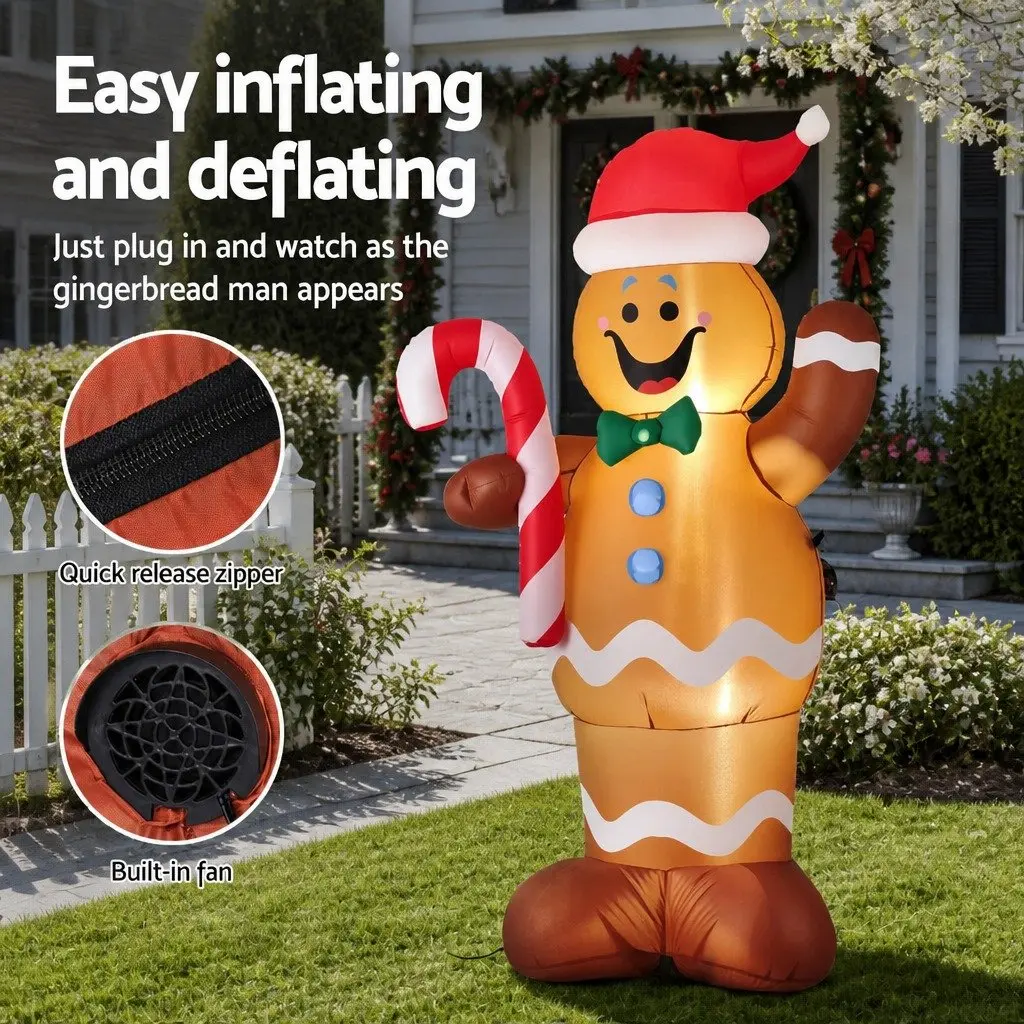 Christmas Inflatable Gingerbread Man 1.5M Polyester Multicolour