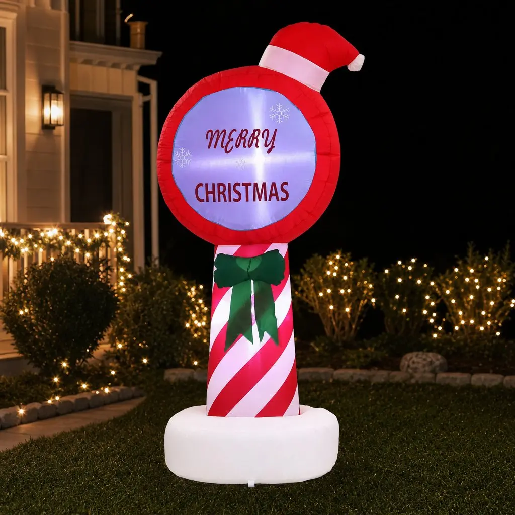 1.8M LED Christmas Inflatable Pole for Outdoor Decor