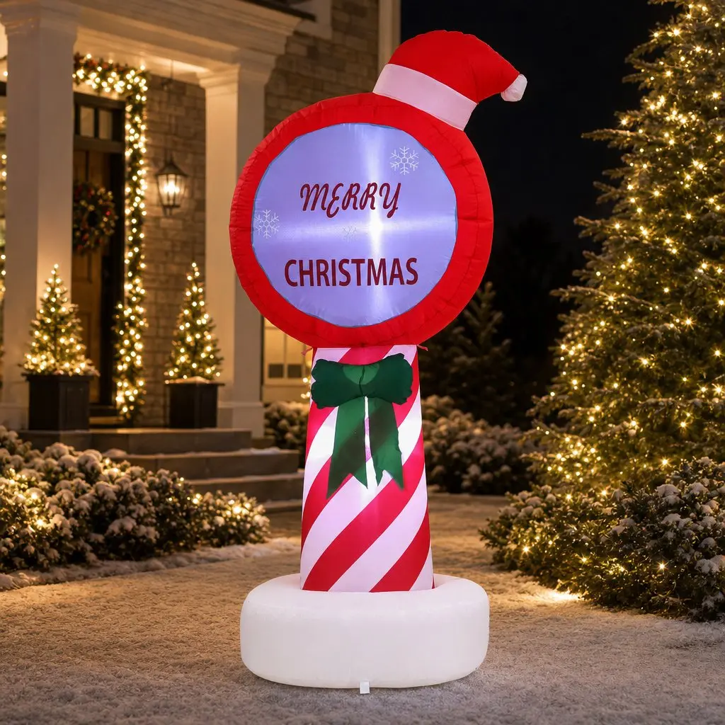 1.8M LED Christmas Inflatable Pole for Outdoor Decor