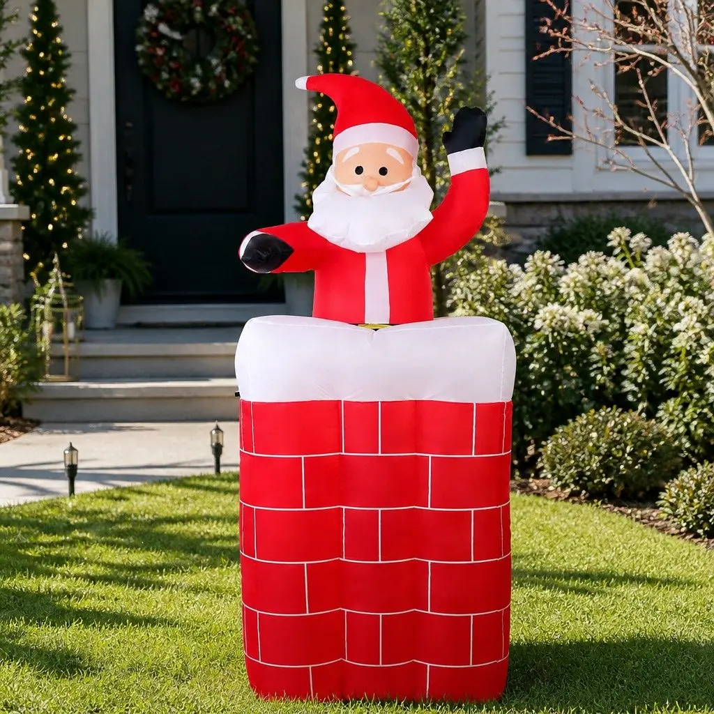 1.8M LED Illuminated Christmas Inflatable Santa Decoration