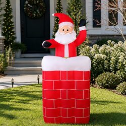 1.8M LED Illuminated Christmas Inflatable Santa Decoration