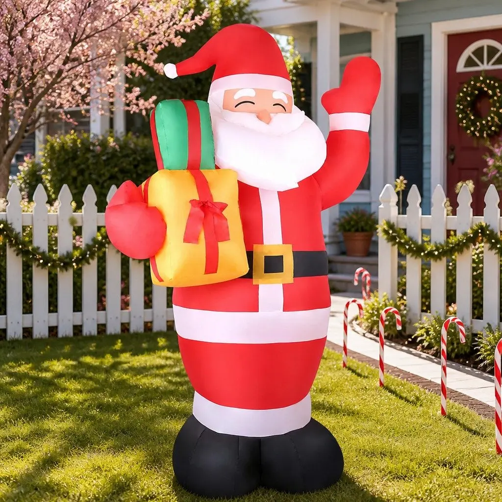 2.4M Christmas Inflatable Santa with LED Lights