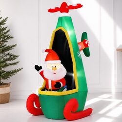 Christmas Inflatable Santa Helicopter 2.55M with LED Lights