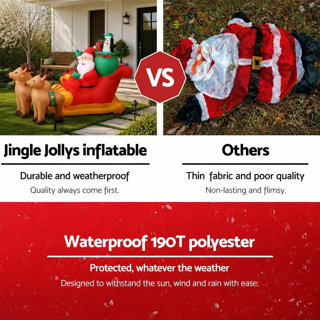 Christmas Inflatable Santa Sleigh 2.2M with LED
