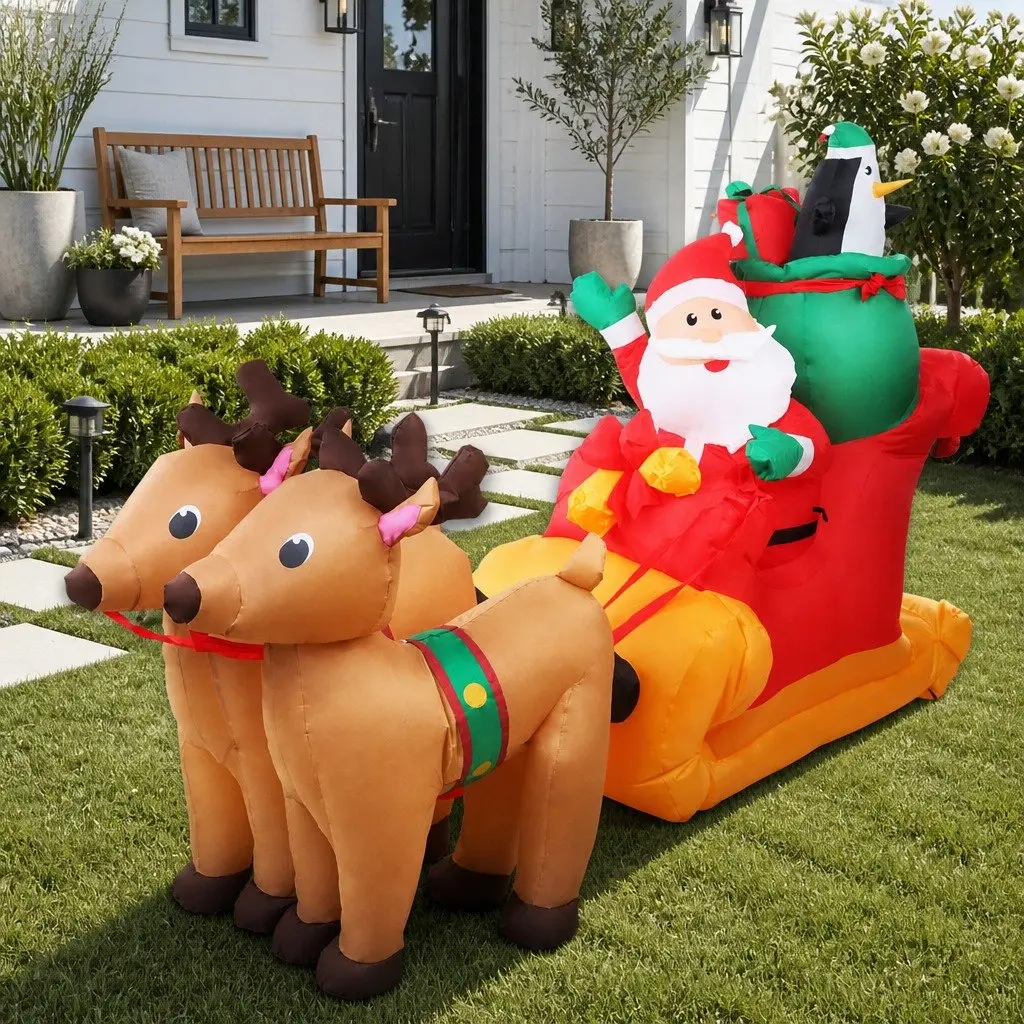 Christmas Inflatable Santa Sleigh 2.2M with LED