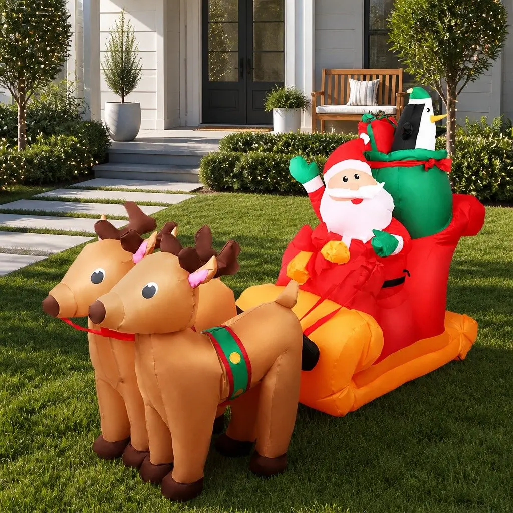 Christmas Inflatable Santa Sleigh 2.2M with LED