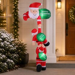 Sturdy 2.5M Christmas Inflatable Climbing Santa with LED