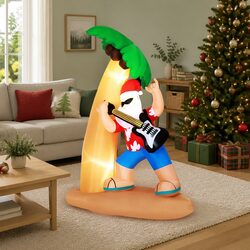 Durable Christmas Inflatable Santa with Guitar 2.1M