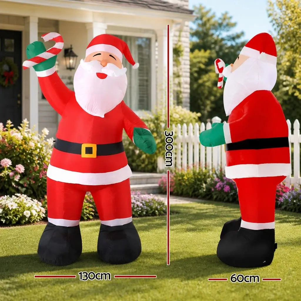 Illuminated 3M Christmas Inflatable Santa Decoration