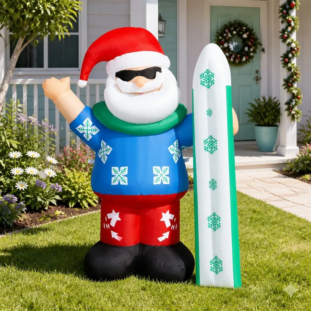 Illuminated 1.6M Christmas Inflatable Santa Decoration