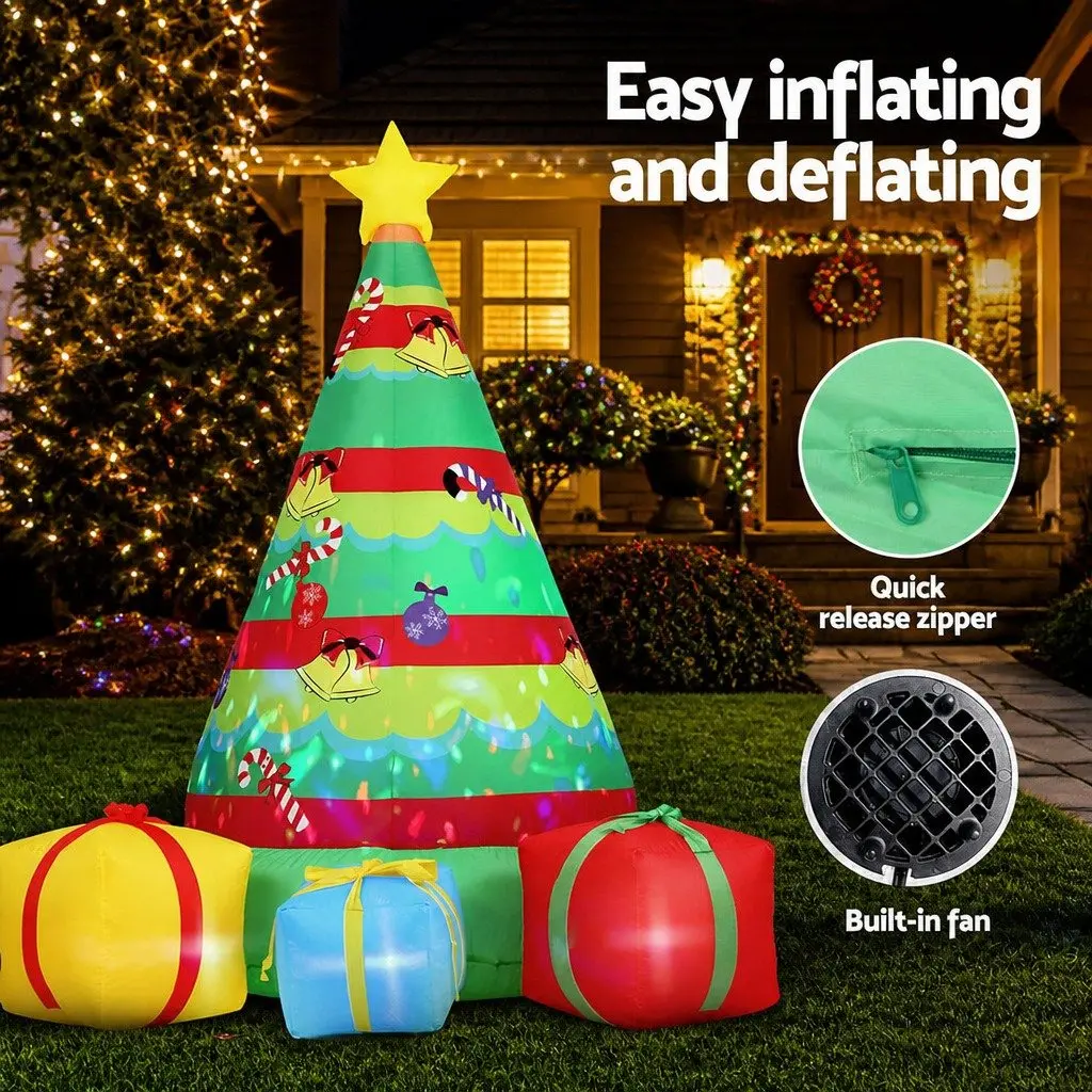 Christmas Inflatable Gift Tree 190T Polyester 2.2M Multicolour
