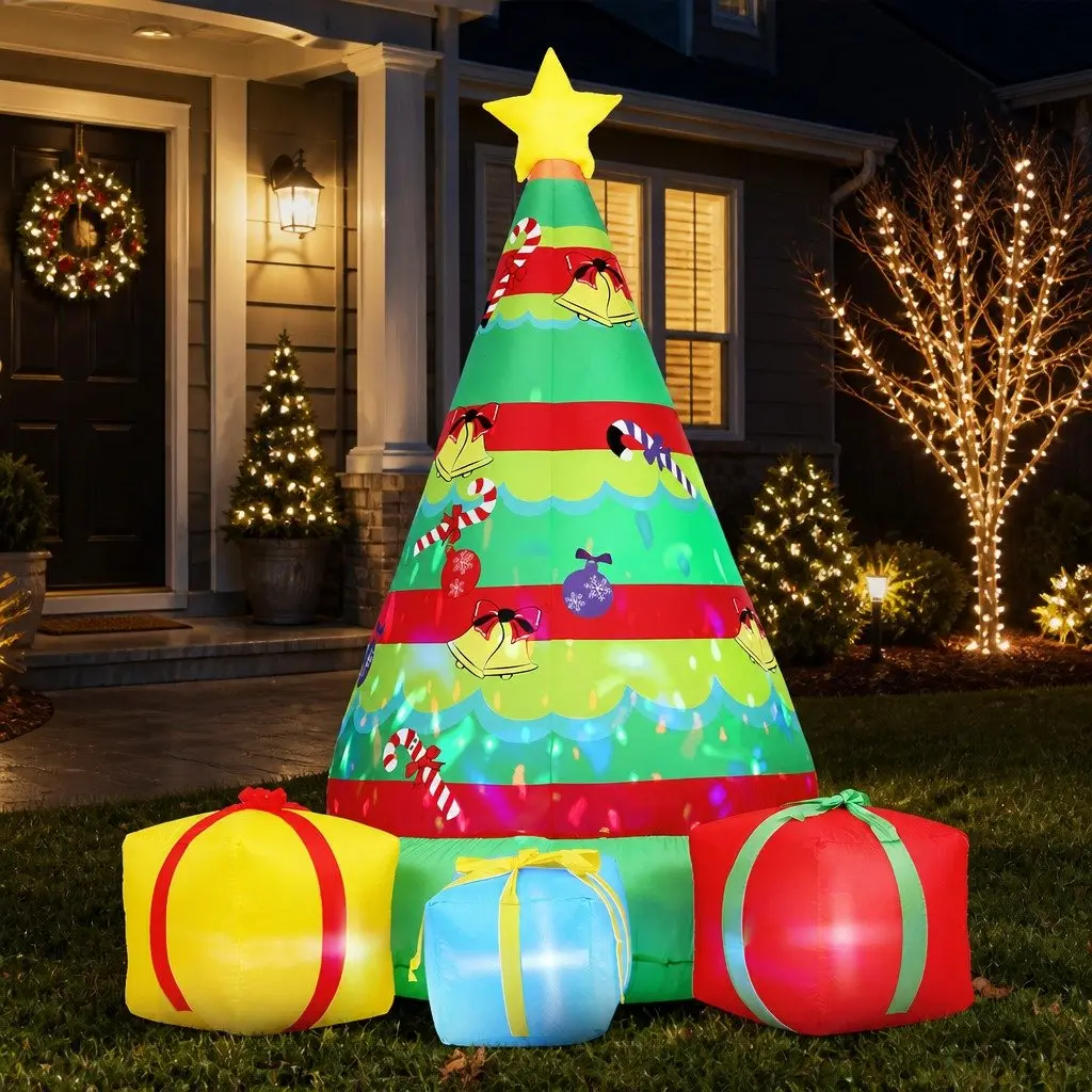 Christmas Inflatable Gift Tree 190T Polyester 2.2M Multicolour