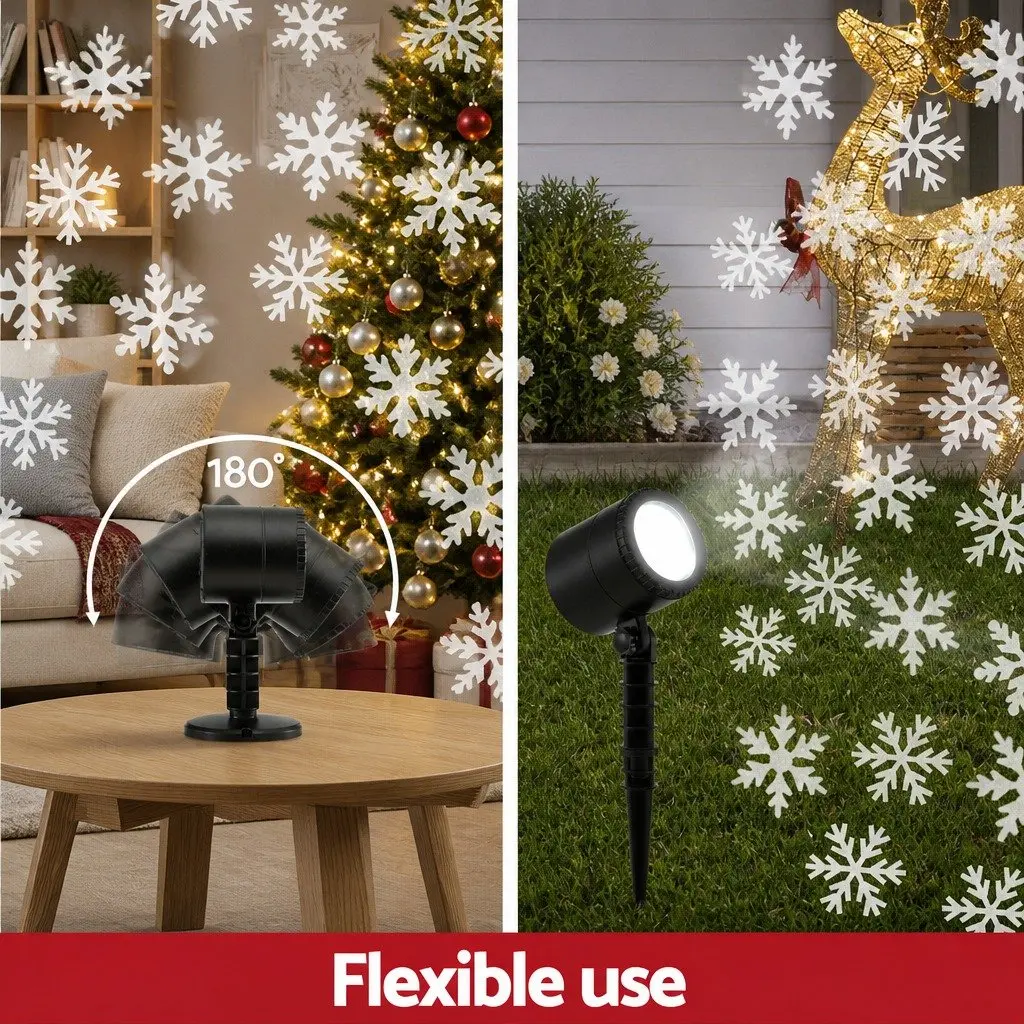 Laser Light Projector PVC White Snowflake Patterns Indoor Outdoor Garden Decoration