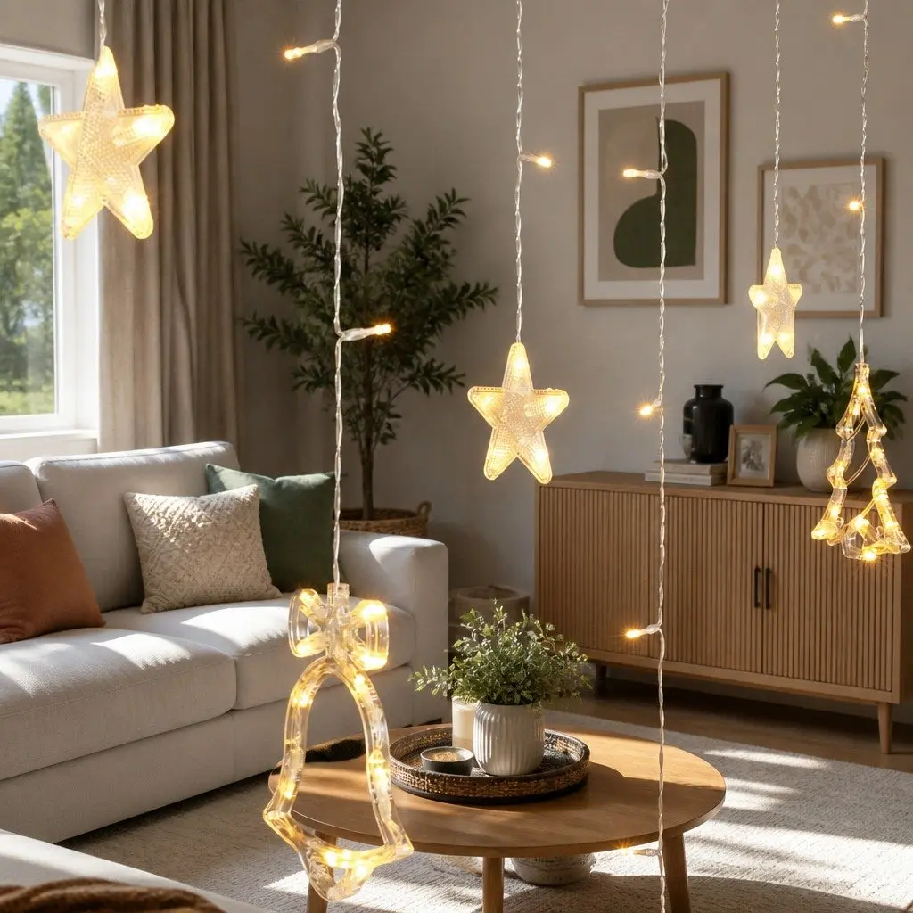 LED Christmas Icicle Lights Warm White 3M 138 Bulbs Indoor Outdoor Decoration 8 Lighting Modes