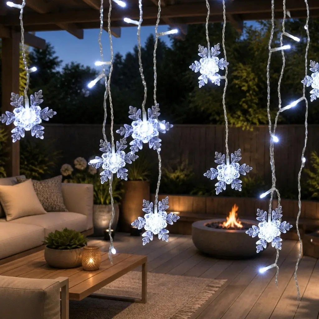 6M Icicle Christmas Lights Cold White LED 160 Bulbs Indoor Outdoor Decoration