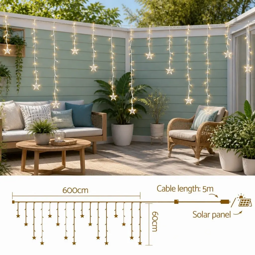 LED Icicle Lights Warm White 6M Outdoor Decoration