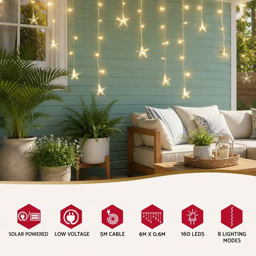 LED Icicle Lights Warm White 6M Outdoor Decoration