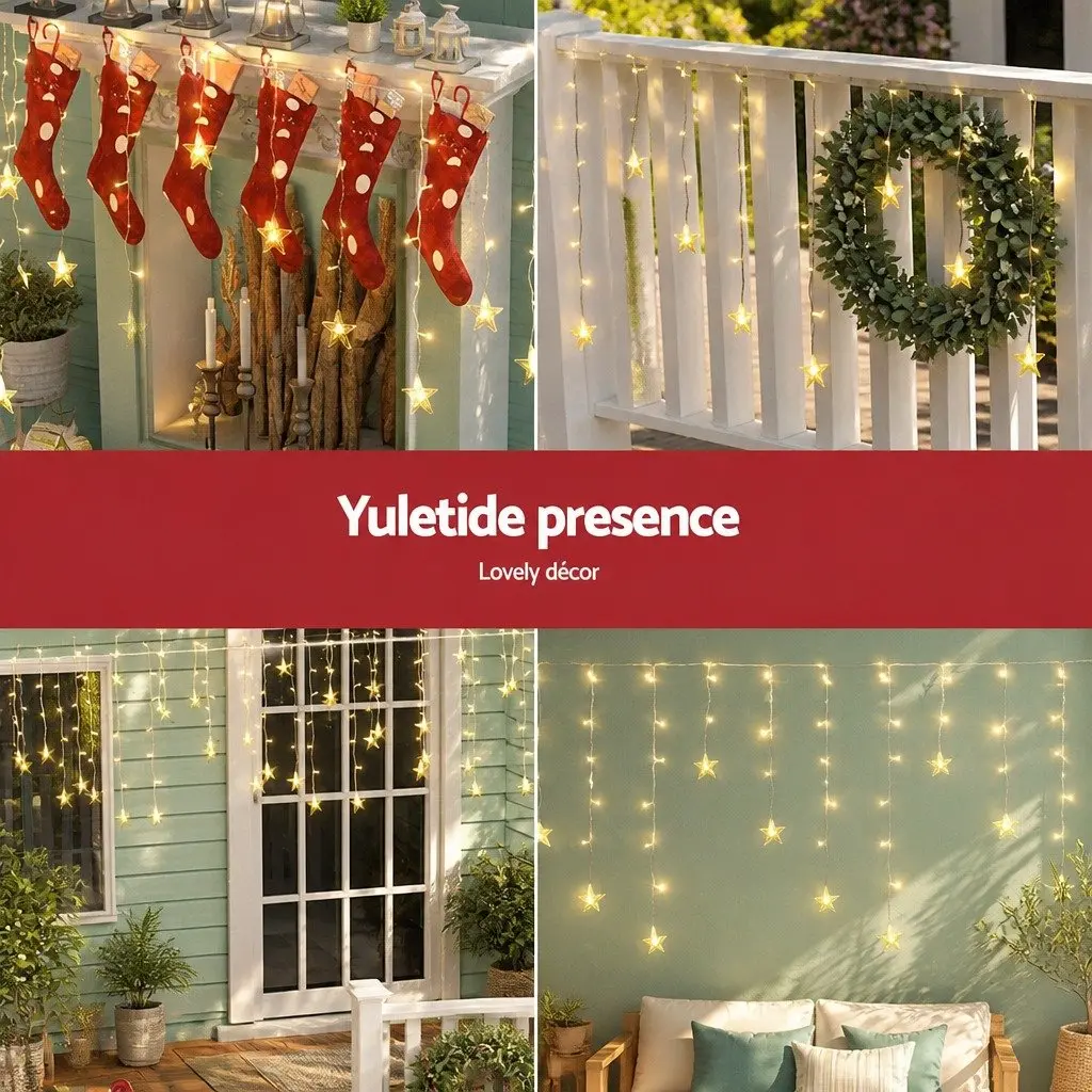 LED Icicle Lights Warm White 6M Outdoor Decoration