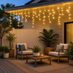 Durable Solar Icicle String Lights 12.5M with 100 Drops