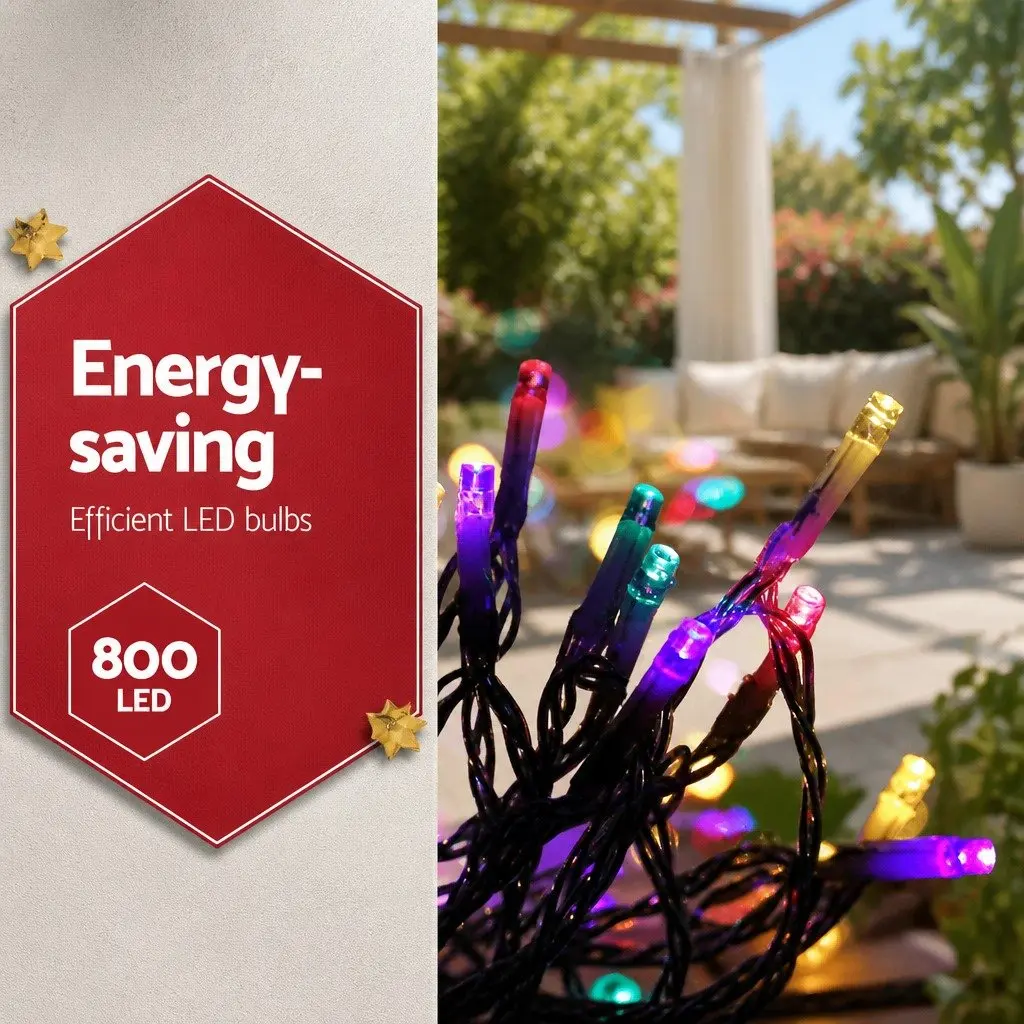 Icicle Christmas Lights 20M Multi-Coloured LED Indoor Outdoor Decoration