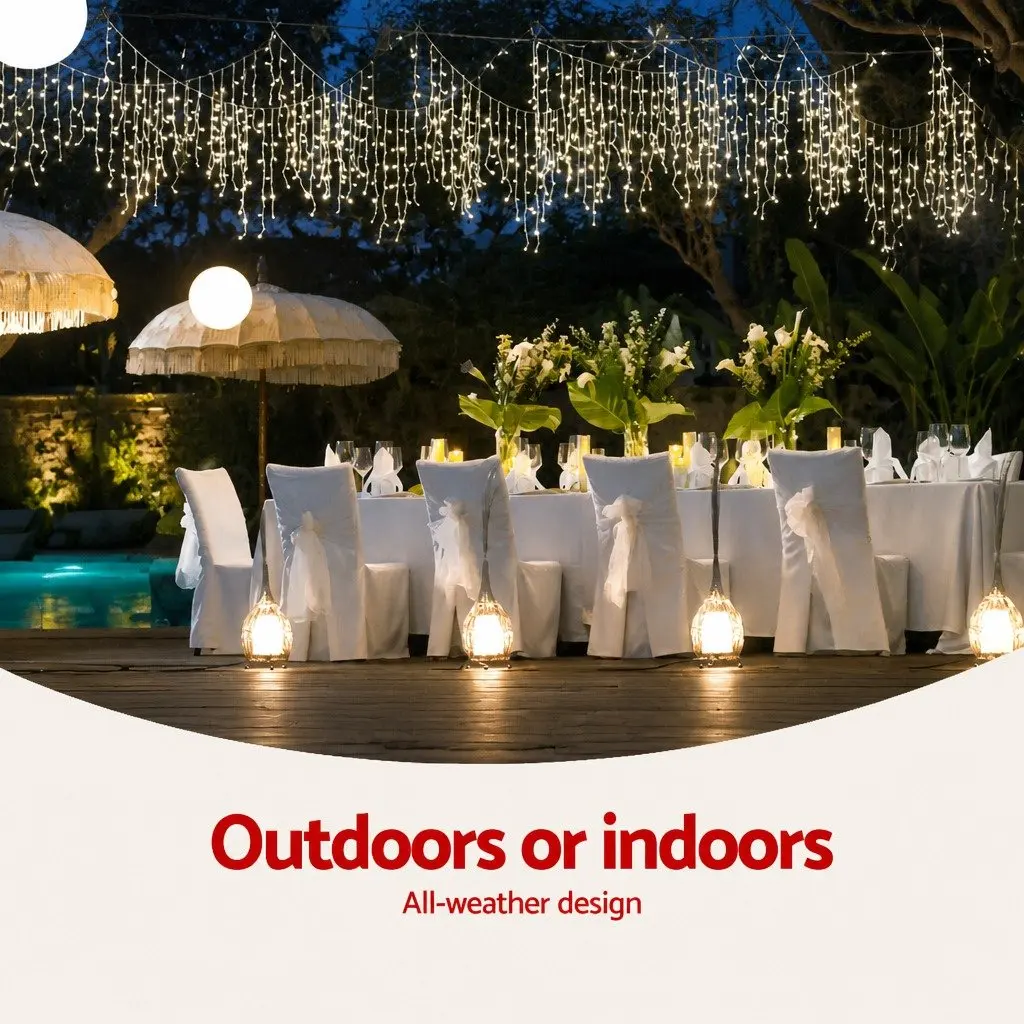 Icicle Lights 20M Blue LED Outdoor Indoor Christmas Decoration