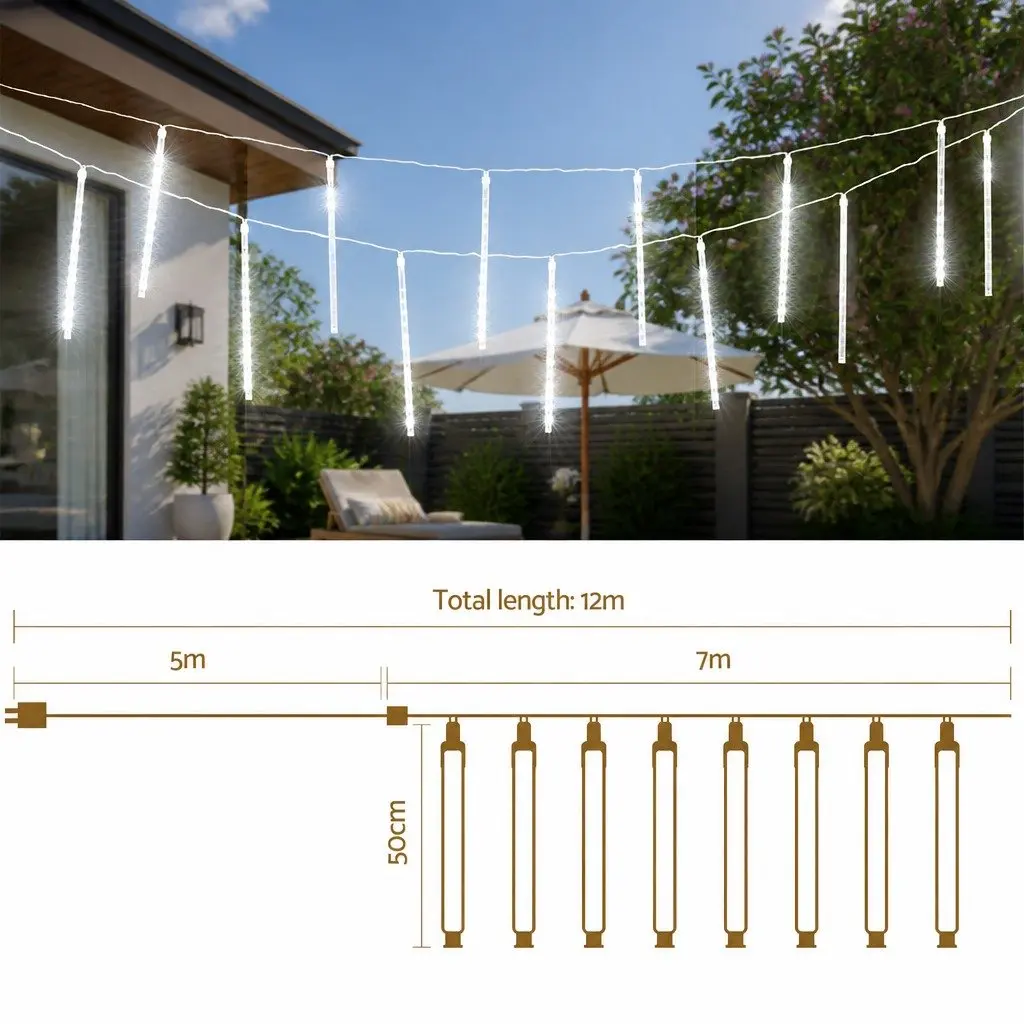 7M Christmas Icicle Shower Lights with 288 LEDs