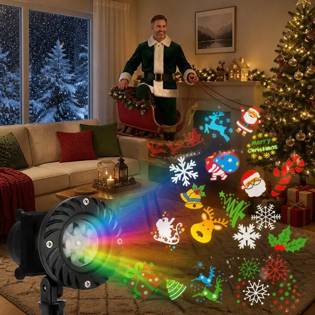 Laser Light Projector ABS Multicoloured 12 Designs