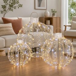 Sturdy 3 PCS Christmas Lights with 360 LED Light Balls